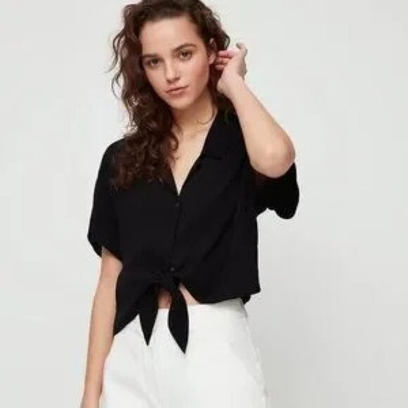 Aritzia Wilfred Free Black Blouse xxs - Picture 10 of 11